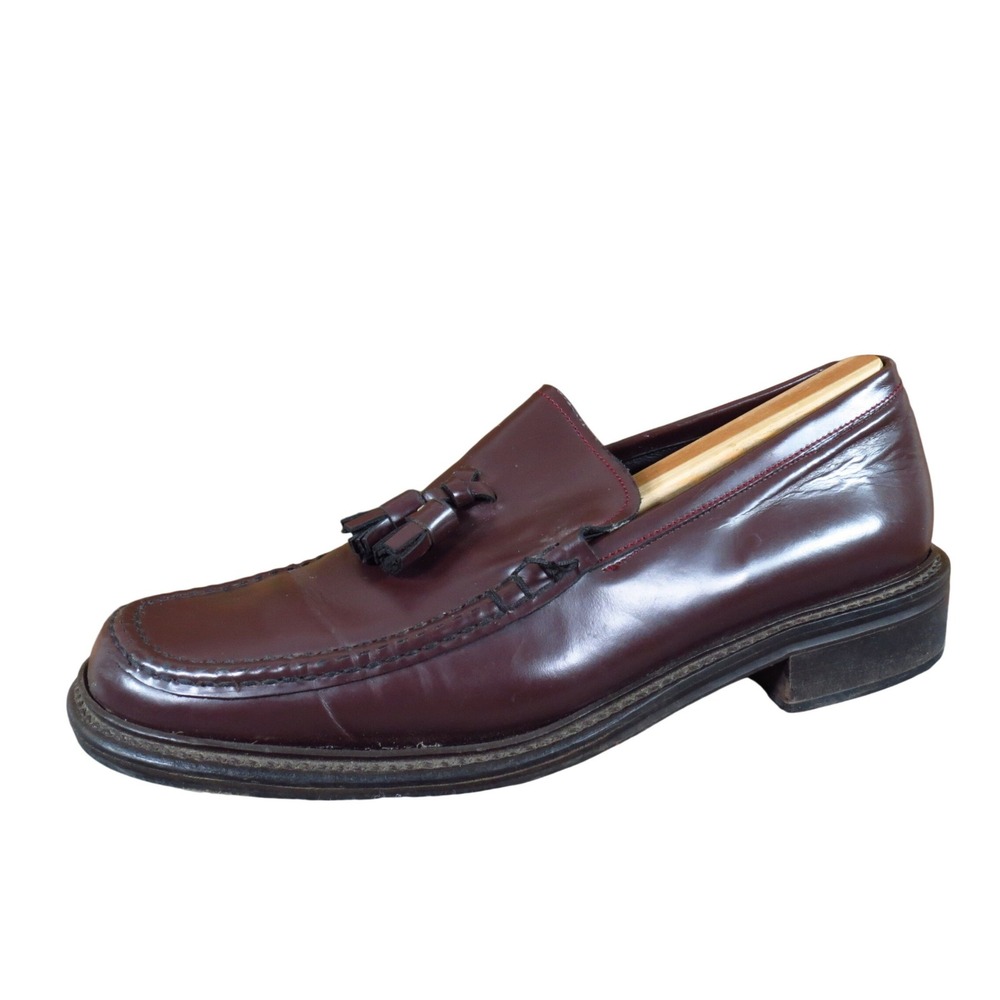 J.Crew 46018 Men Tassel Loafer Size 10.5 Dress Casual Shoes Burgundy Leather